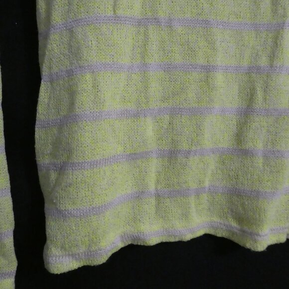 FLUO | medium | Vibrant Yellow and Grey Striped Long Sleeve Top - Picture 14 of 16